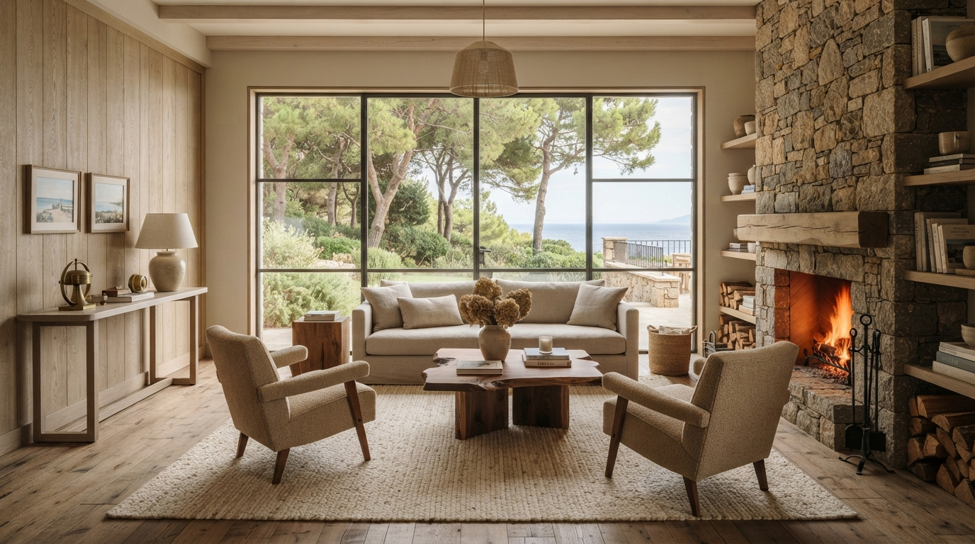 Intérieur cosy d'une maison de caractère au Touquet