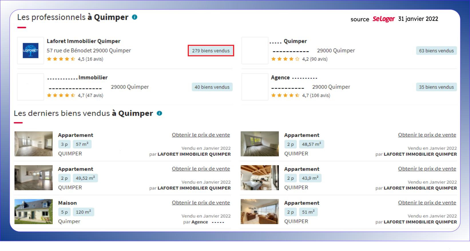 vendu quimper seloger laforêt
